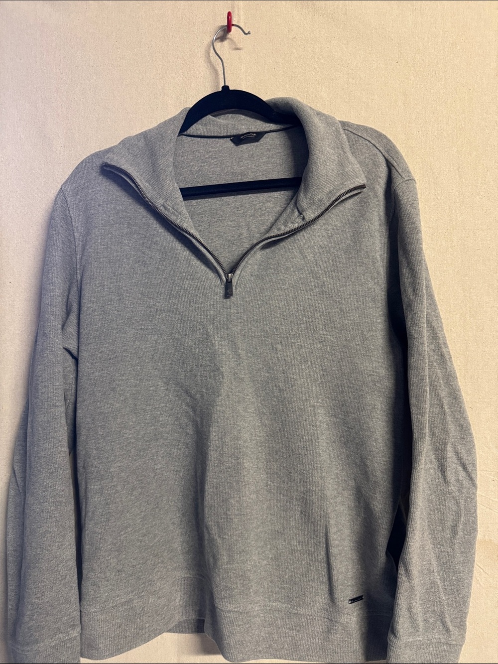 Massimo Dutti Men's Light Gray Quarter Zip Sweater